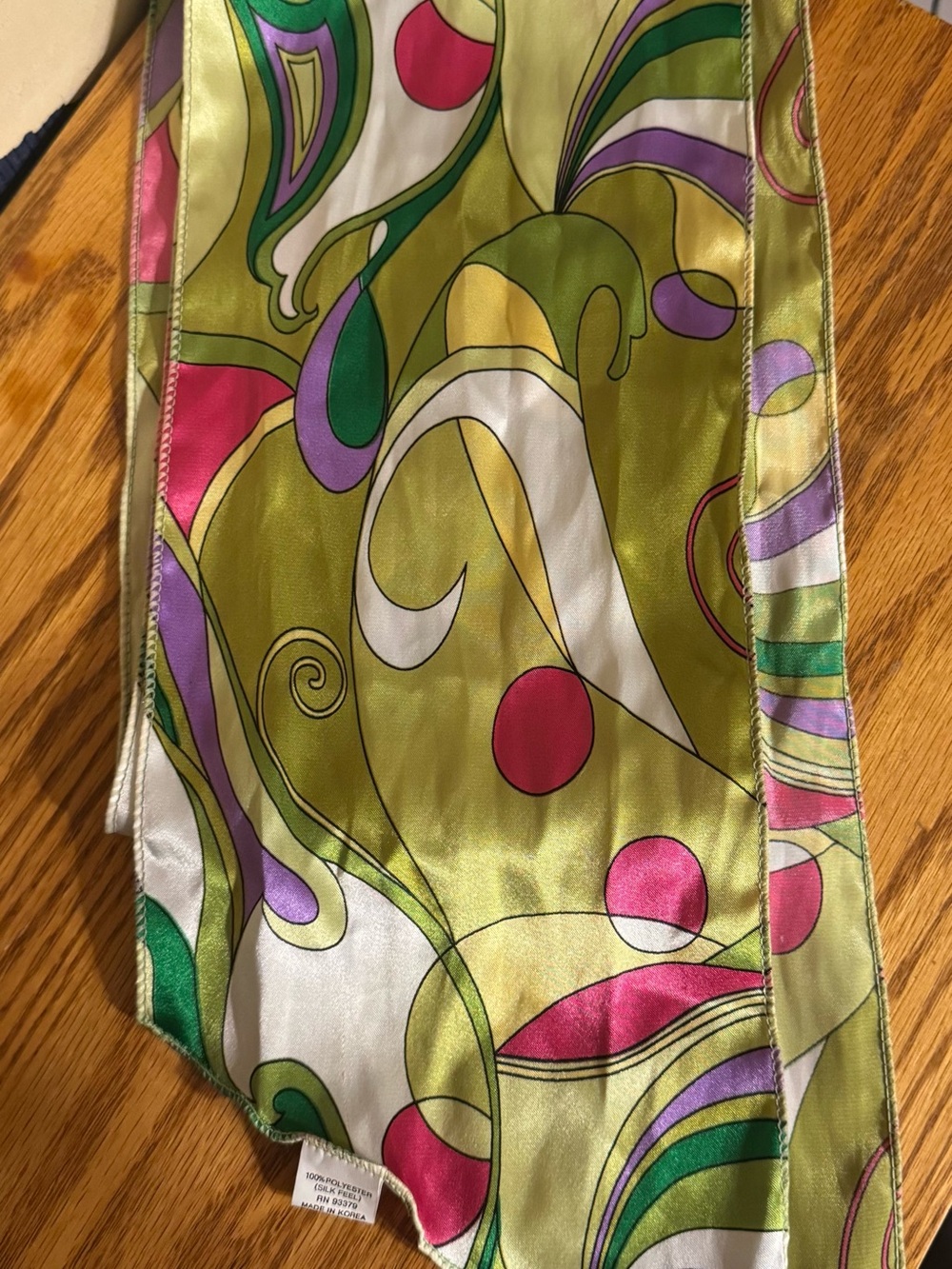 Women's Olive Green Abstract Print Silk Skirt